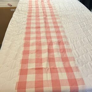 Pink and White Checkered Table Runner